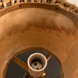 Rattan lamp in the shape of an ellipse Louis Sognot 1950