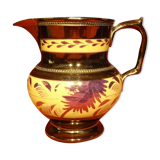 Ancien pot à lait cruche pichet en faîence de Jersey or jaune violet