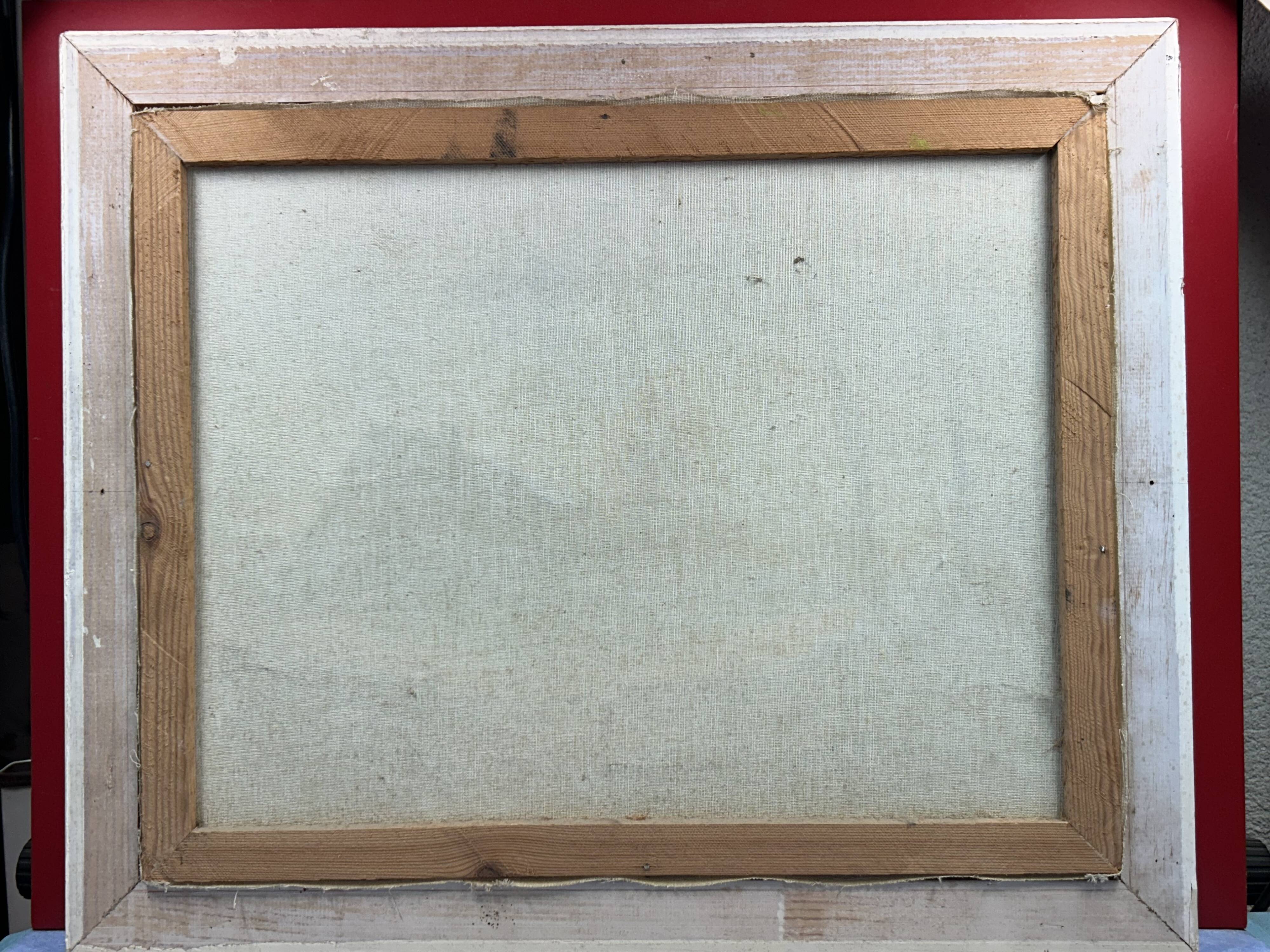 Oil on canvas "Brière, thatched cottage" signature to be identified