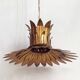 Pendant light  leaves gold metal, 50's