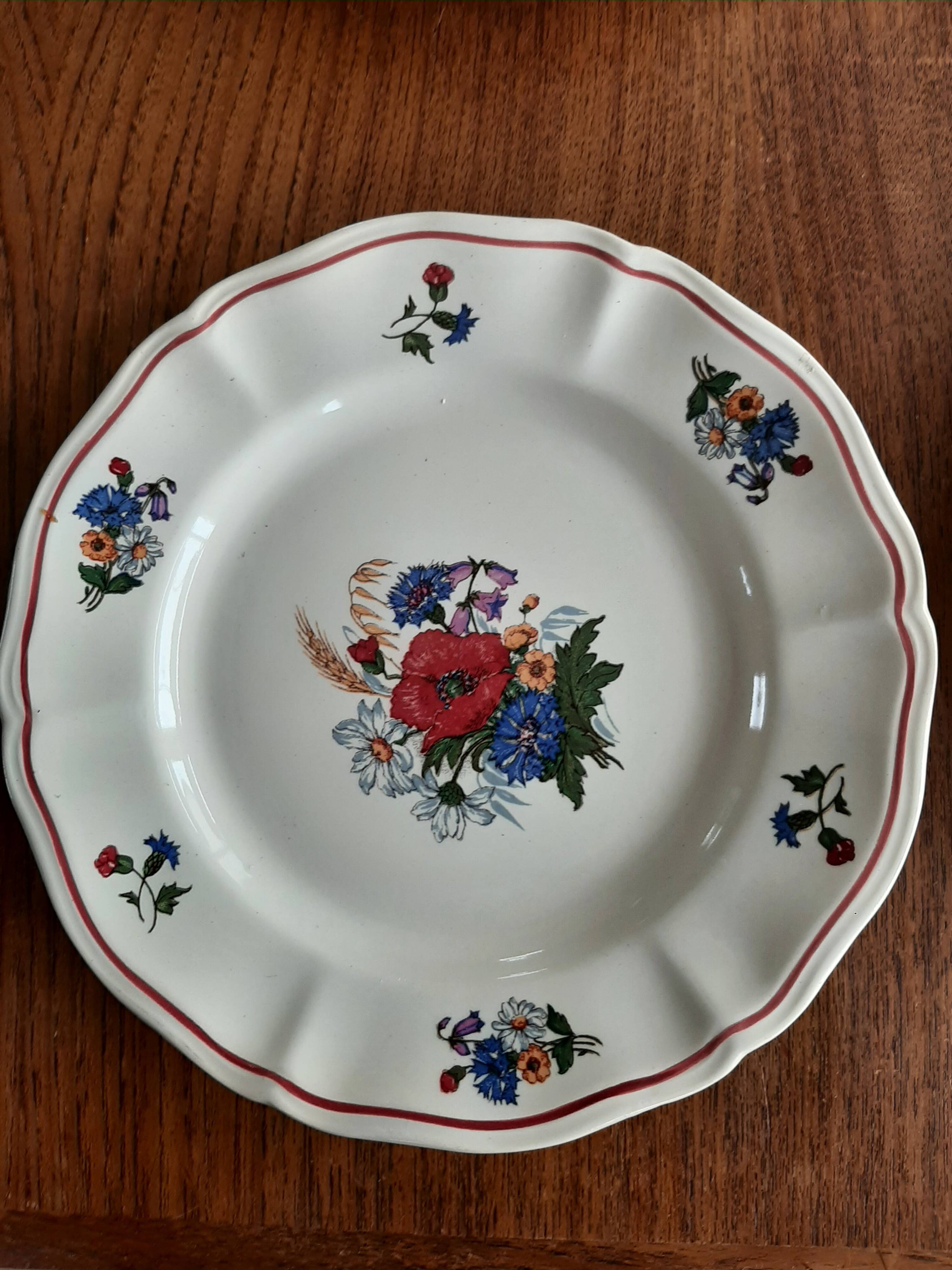 6 vintage Sarreguemines plates