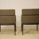 Pair of armchairs cube year 1960 fabric chiné brown color