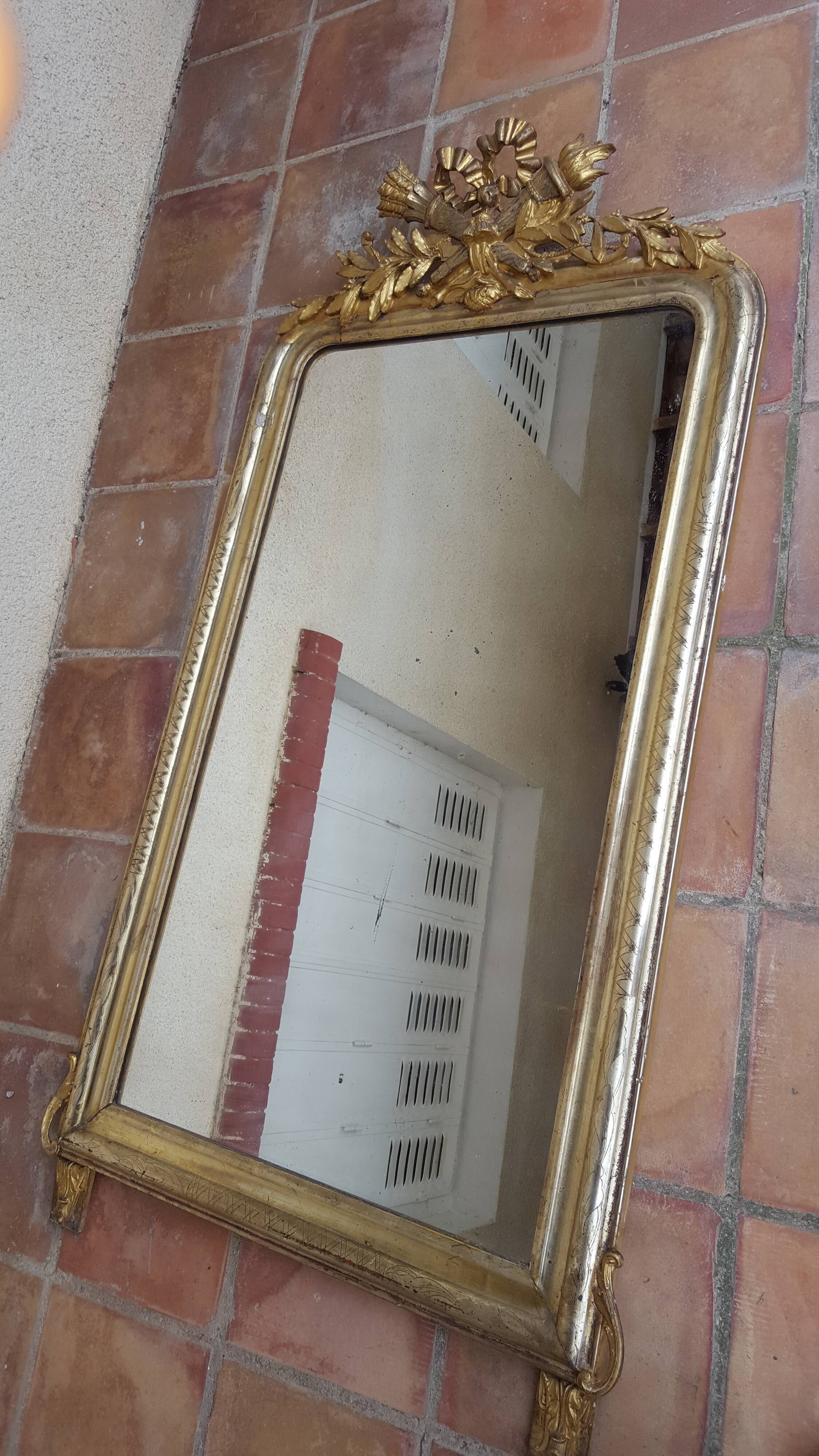 Large mirror style Louis XV , late 19th em , early XX em 82x150cm