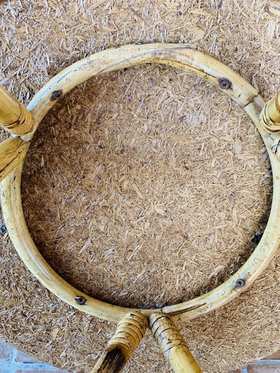 Table d'appoint en bambou et rotin circa 60's