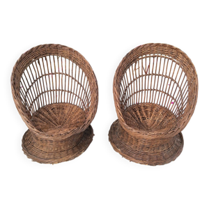 fauteuils corbeille en - osier