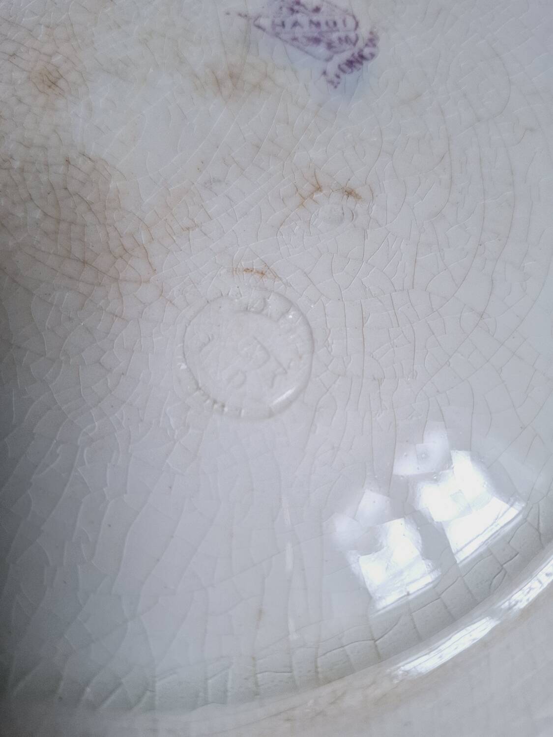 Antique iron earthenware dish