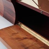 Bar chest in wood and brass marquetry signed Michel Lefèvre 1960