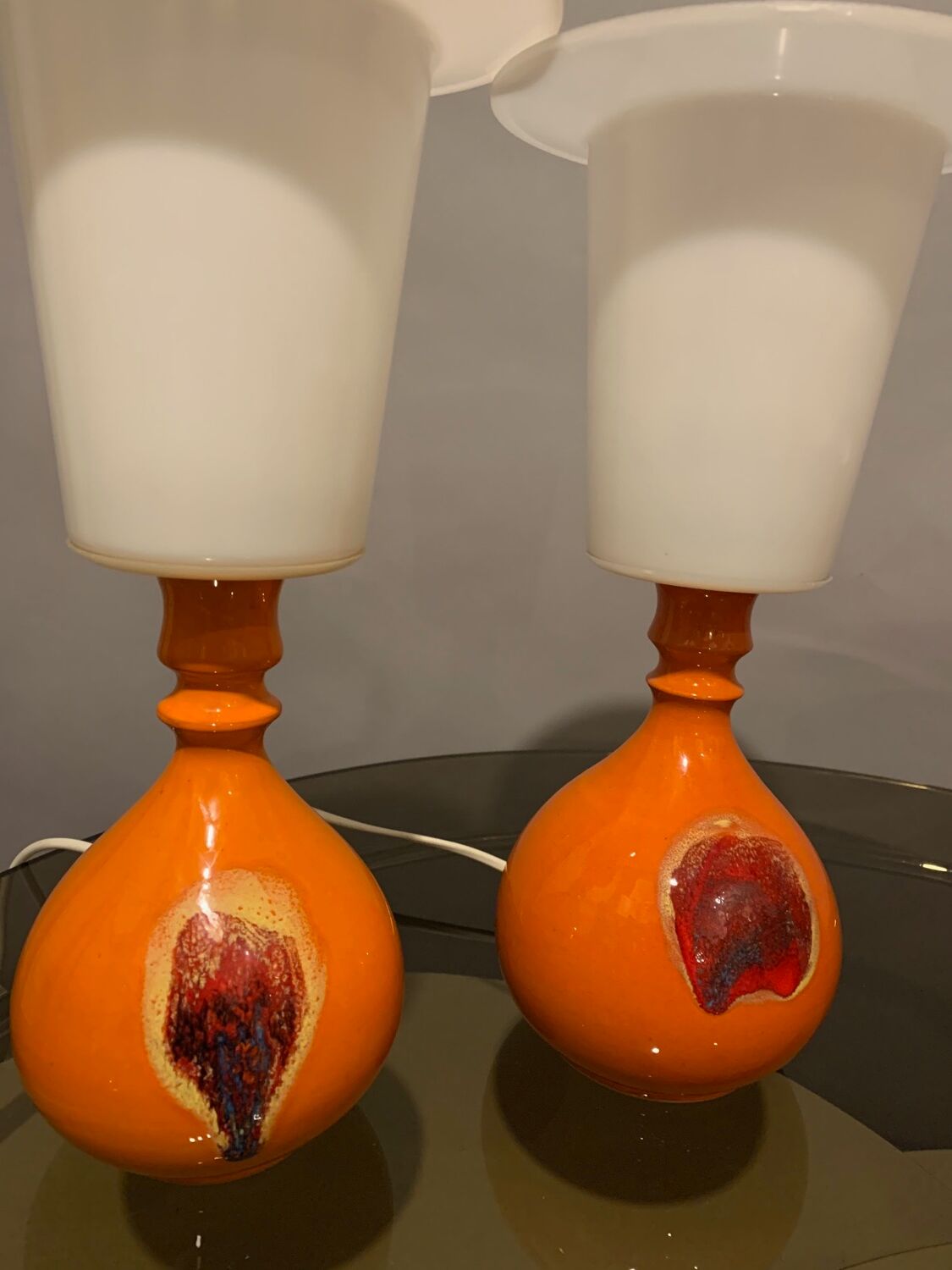 Pair of 1970s ceramic table lights by Bjorn Wiinblad for Rosenthal