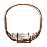 Vintage rattan boat large fruit basket