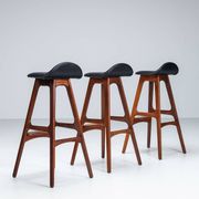 Erik Buch set of three “OD61” bar stools in rosewood Oddense Denmark 1965