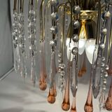 Lustre cascade en verre de murano
