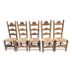 Lot de 5 ou 4 chaises à manger de style traditionnel rustique chic paillées