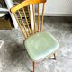 Baumann bistro chair in light wood and green skai, “Menuet” model