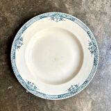 Plat rond creux Longchamp en terre de fer, service "Lily"