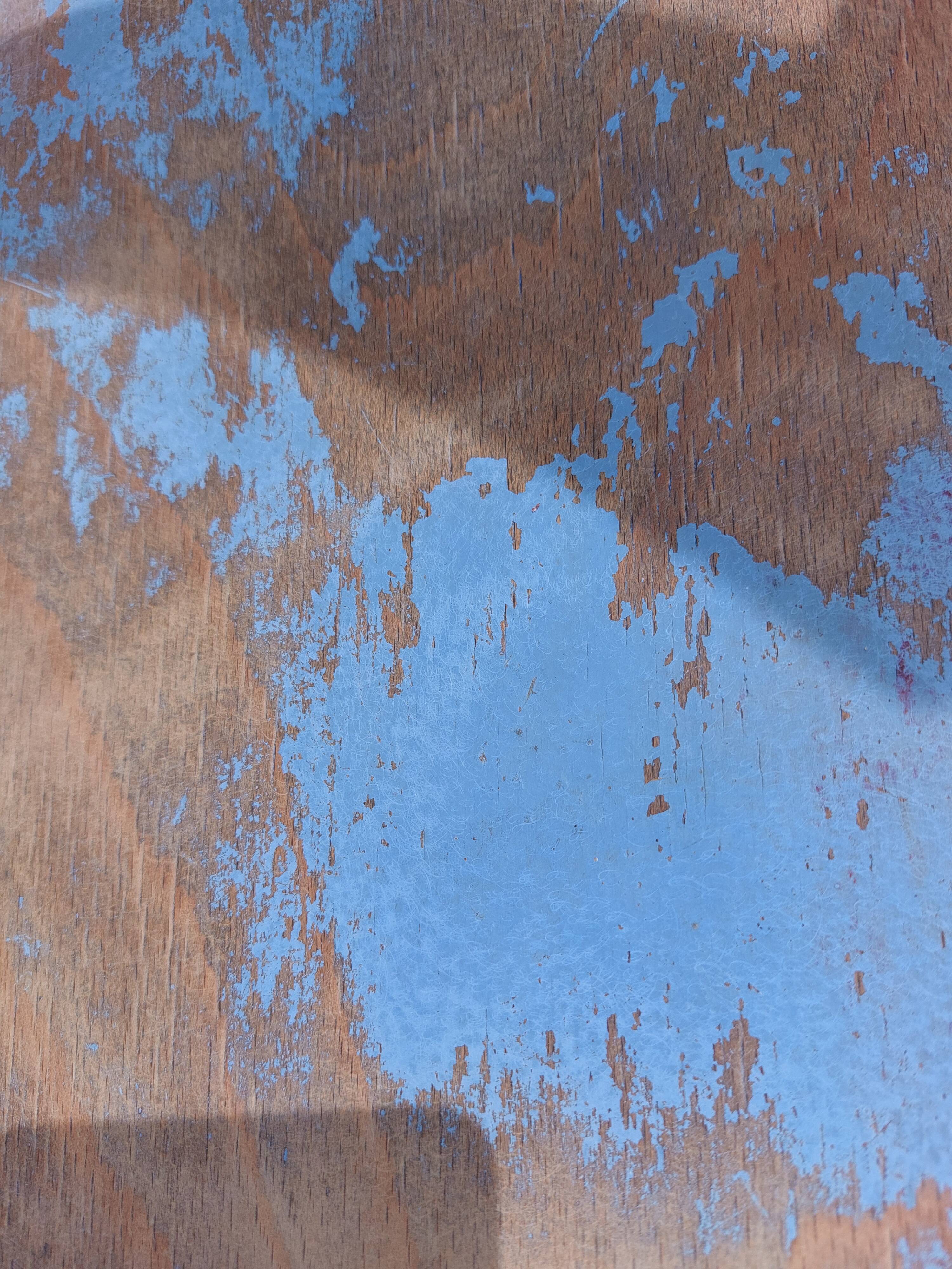 pair of chippy blue paint bistro chairs