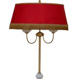 Vintage brass floor lamp in scale and opaline 1950