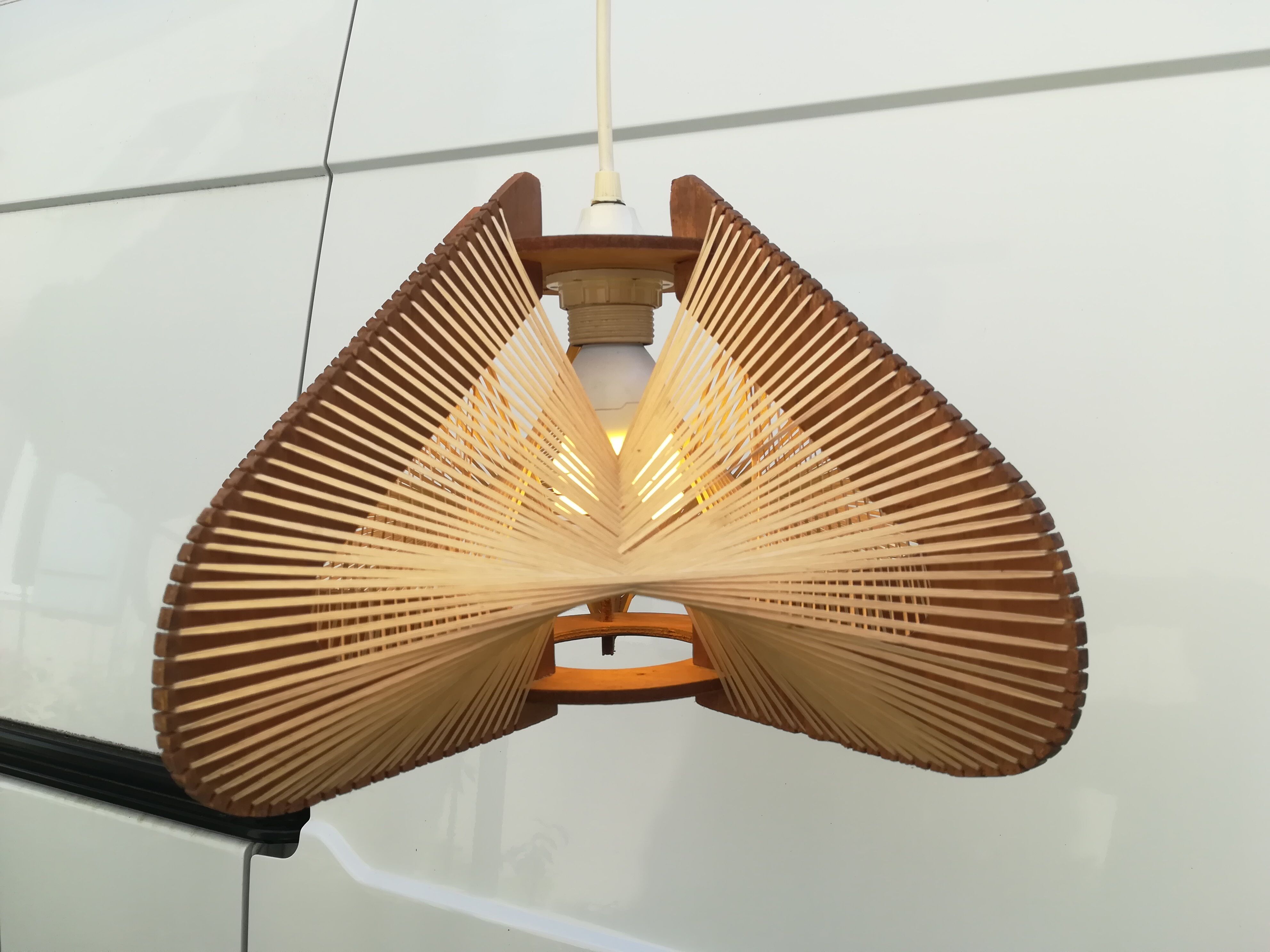 Scandinavian wood and wire suspension