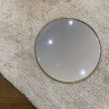 Round mirror in golden brass - size can be customized - 100% handmade