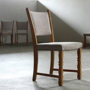 Set of six vintage Danish oak dining chairs, Henning Kjærnulf style, 1960s