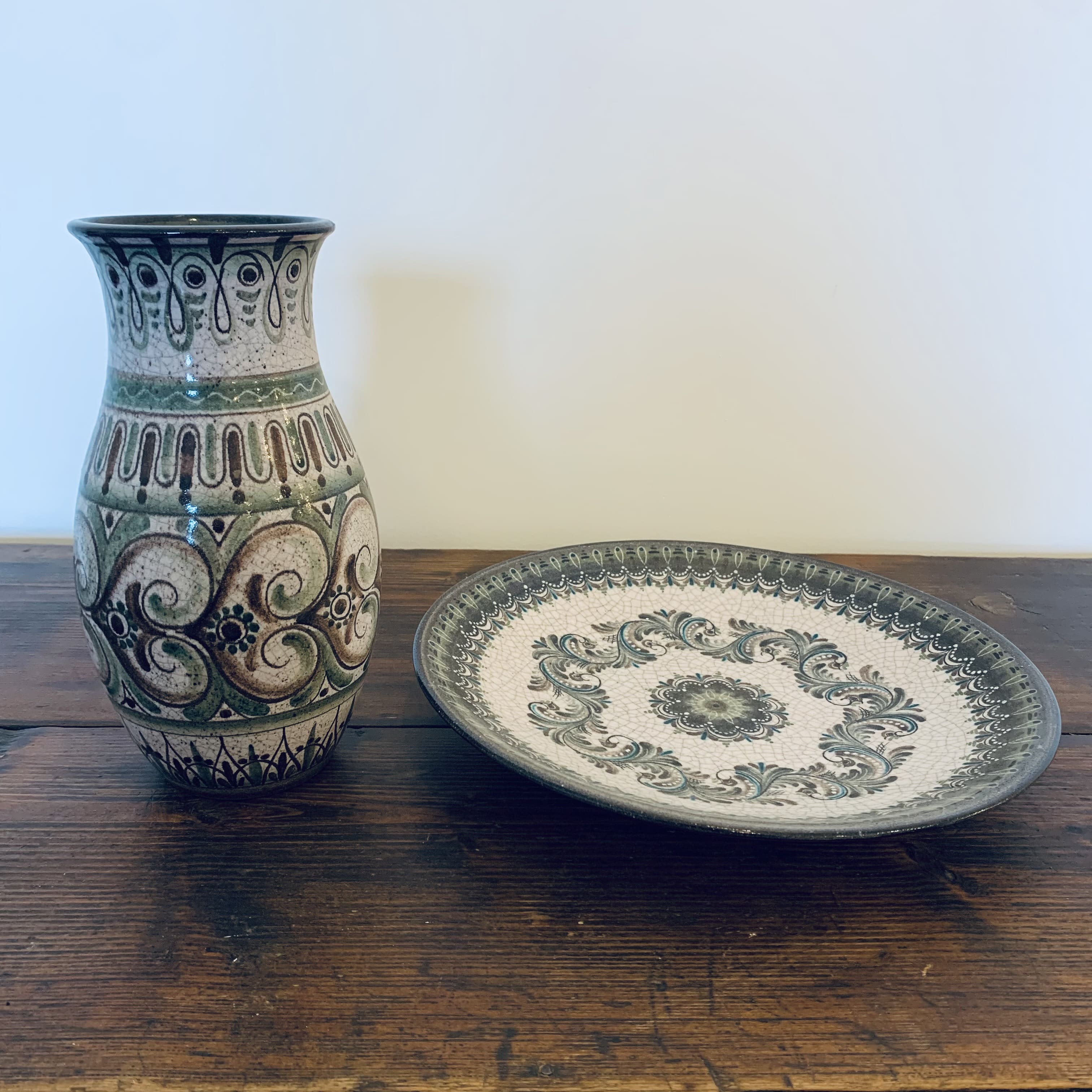 Ensemble vase et assiette