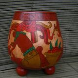 Vase, painted wooden planter