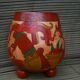 Vase, jardinière en bois peint