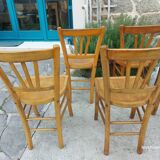6 bistro chairs, light wood
