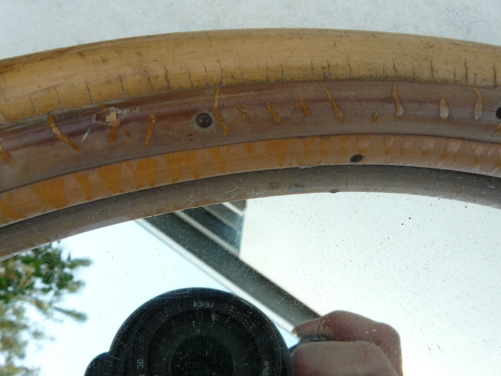 Bamboo oval mirror 60 - 37x29cm