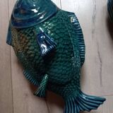 Service poisson ancien 7 pièces en céramique du Portugal