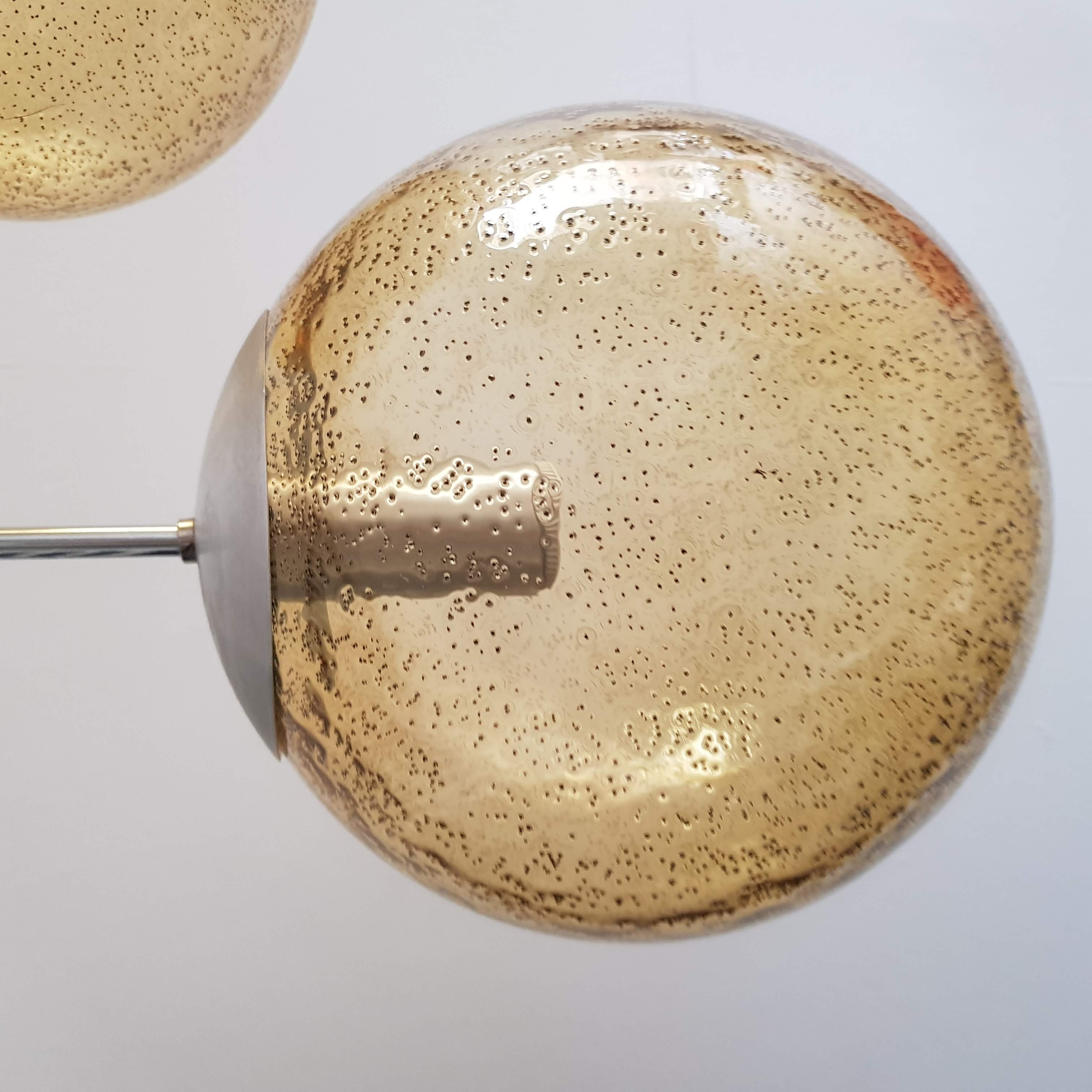 Lot de 2 suspensions vintage boules en verre soufflé