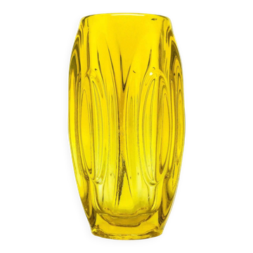 Art Deco vase, purple glass, designed by R. Schrotter, Inwald Glassworks, Czechoslovakia, 1930s