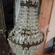 Lustre montgolfiere 3 feux bronze pampille cristal