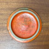 Mid-century modern Danish studio pottery, orange wall coat rack by Signe Boesen Northroup, 1960s.