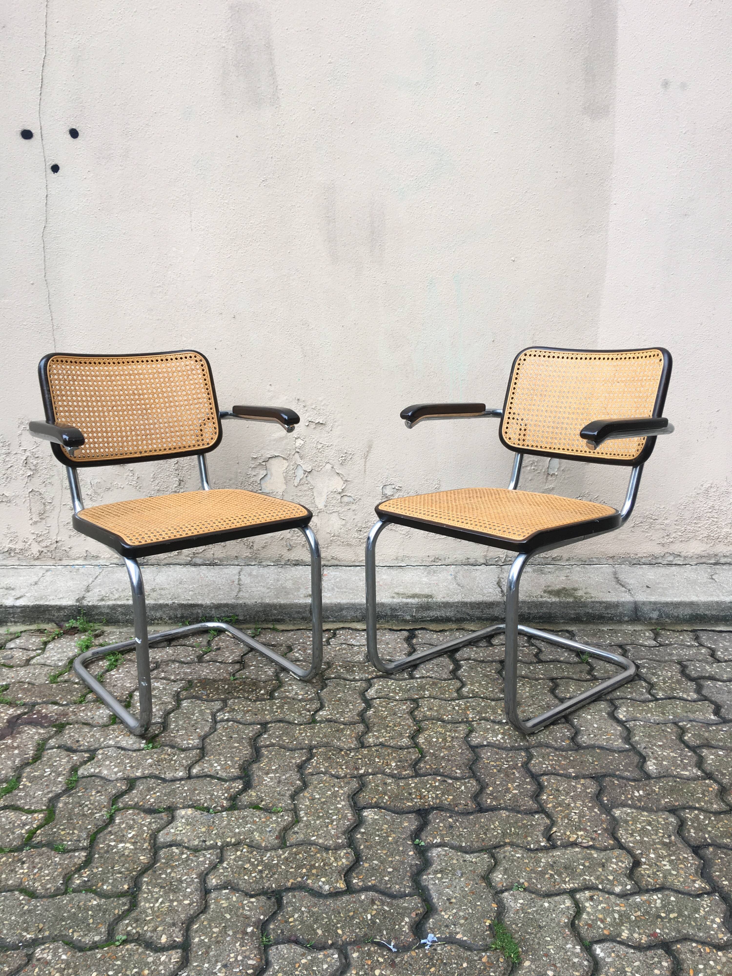Marcel Breuer's walnut S64 armchair for Thonet