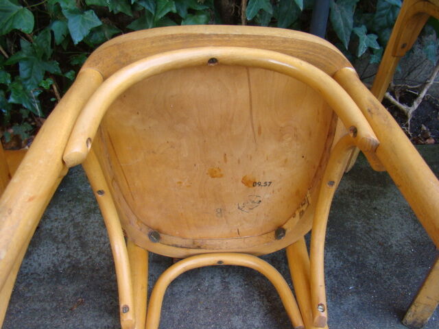 Lot of four old mismatched bistro chairs