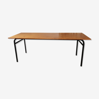 Refectory table Mullca metal and wood 1960