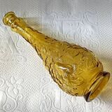 Large fruit motif genie CARAFE, vintage yellow