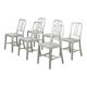 Set of 6 Emeco/Metwood navy blue aluminum chairs