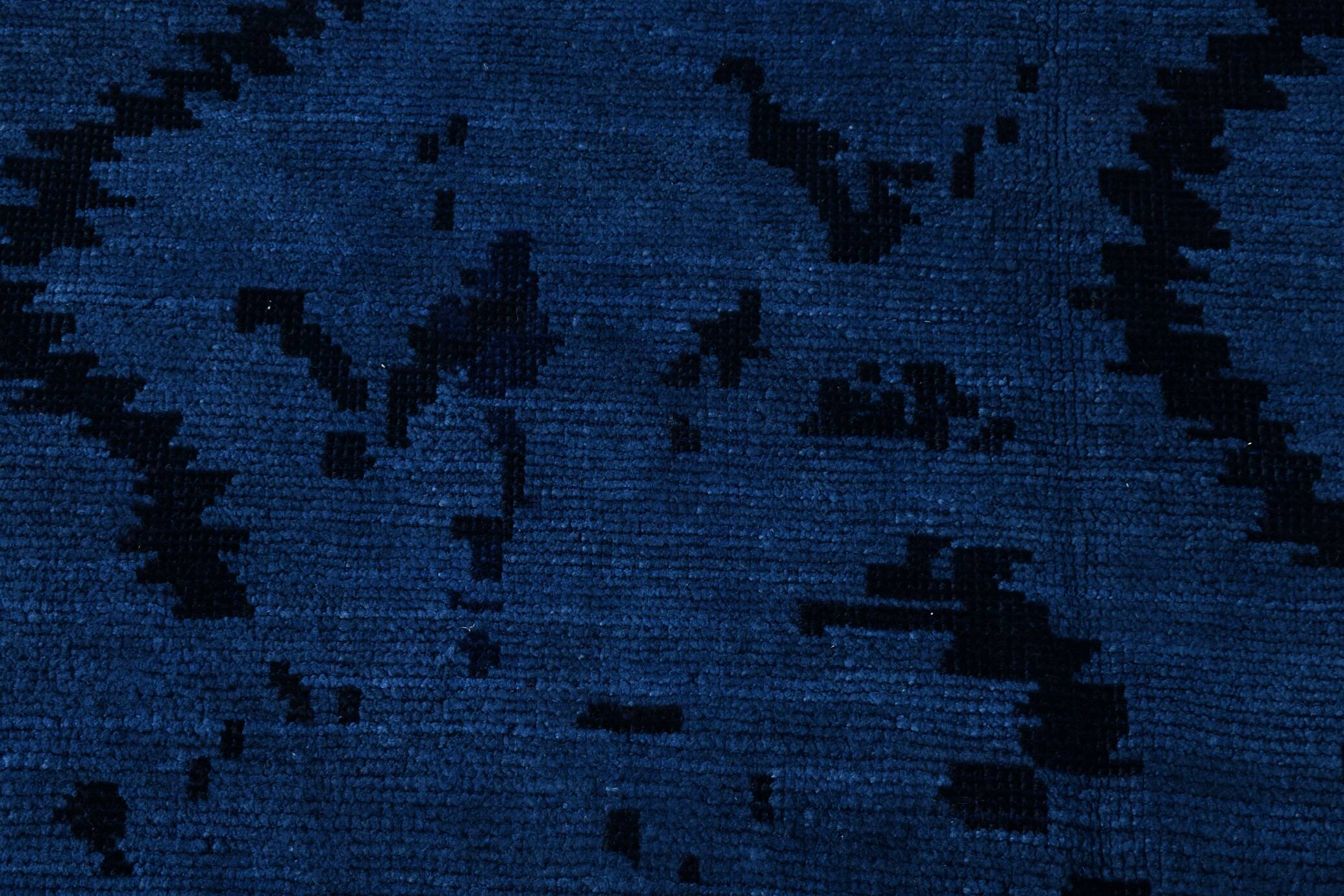 7x10 Navy Blue & Black Turkish Kilim Rug, 204x296Cm