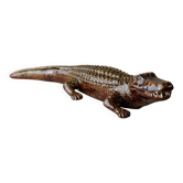 Sculpture crocodile vintage en céramique - émail multicolore, par Coccodrillo Italia années 1960 - très décorative, objet de collection, idée cadeau
