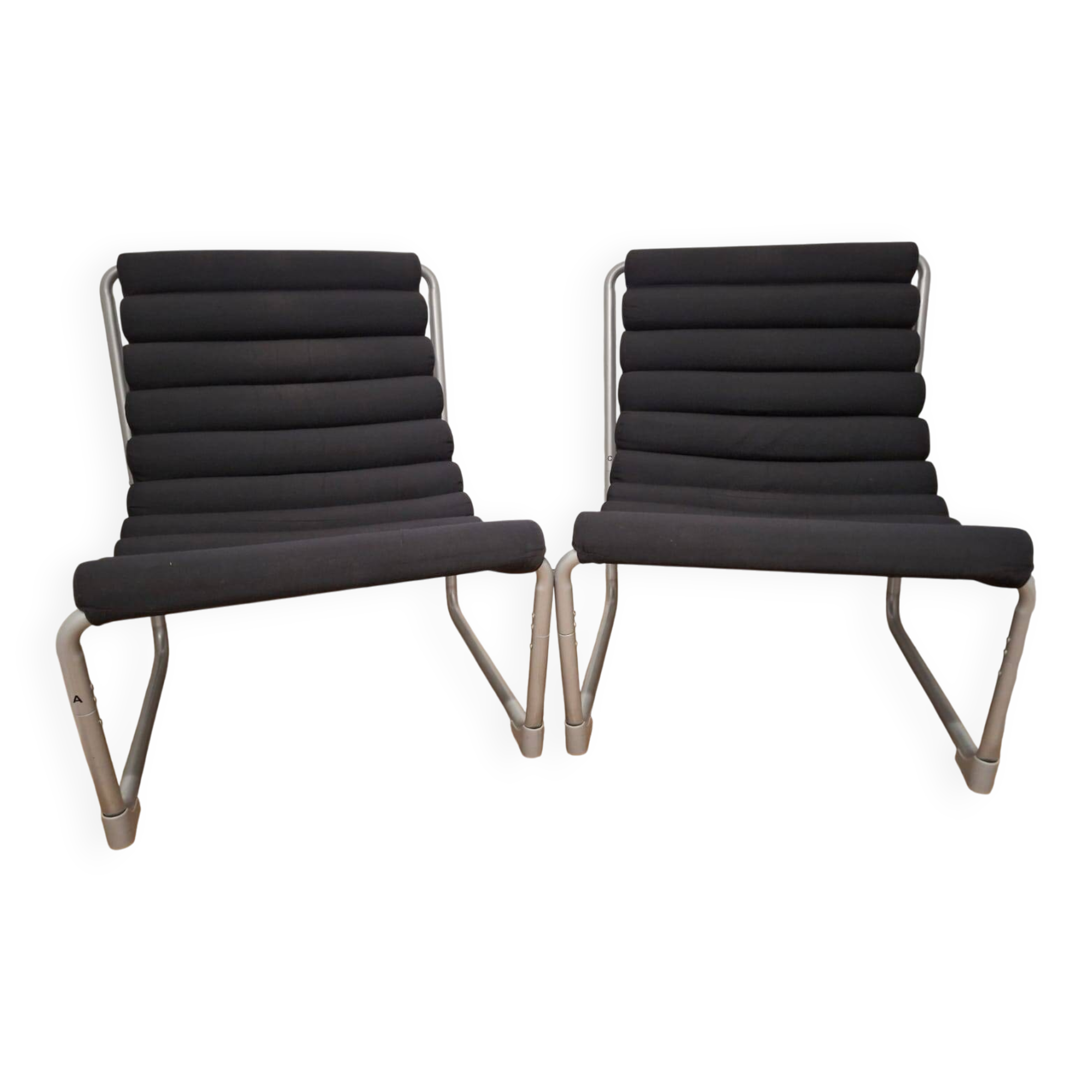 Two French Lounge Chairs from the 1980s