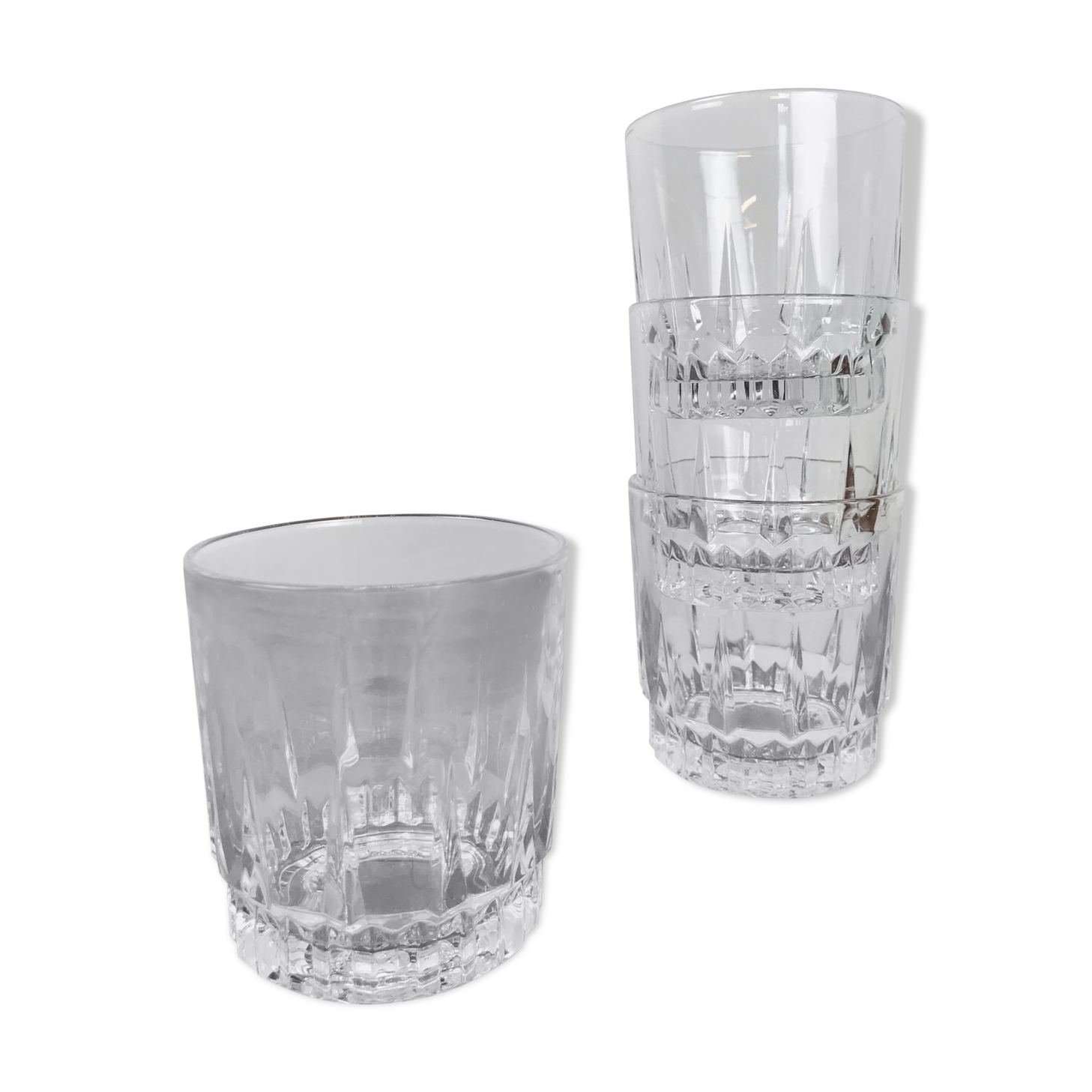4 art deco style glasses - Arcoroc