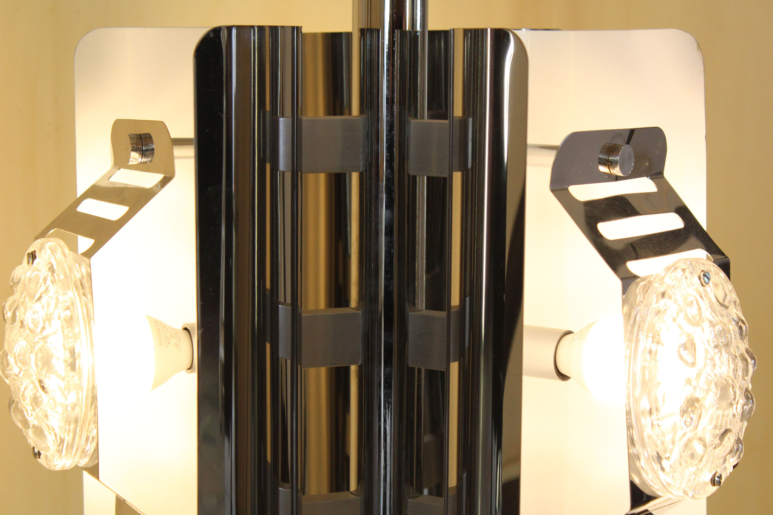 1970s italian vintage chromed chandelier