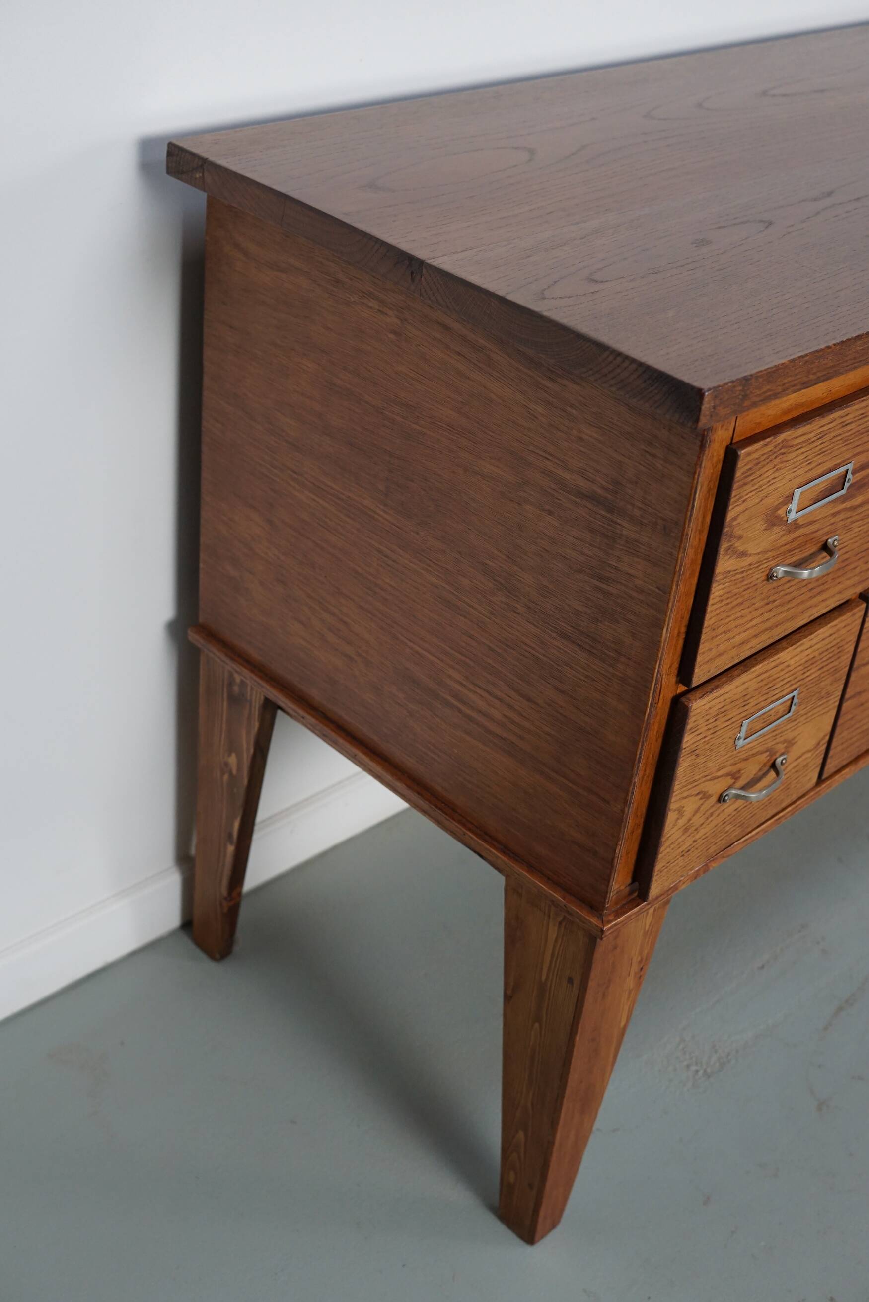 Vintage Dutch Oak Apothecary Sideboard / Filing Cabinet, 1950s