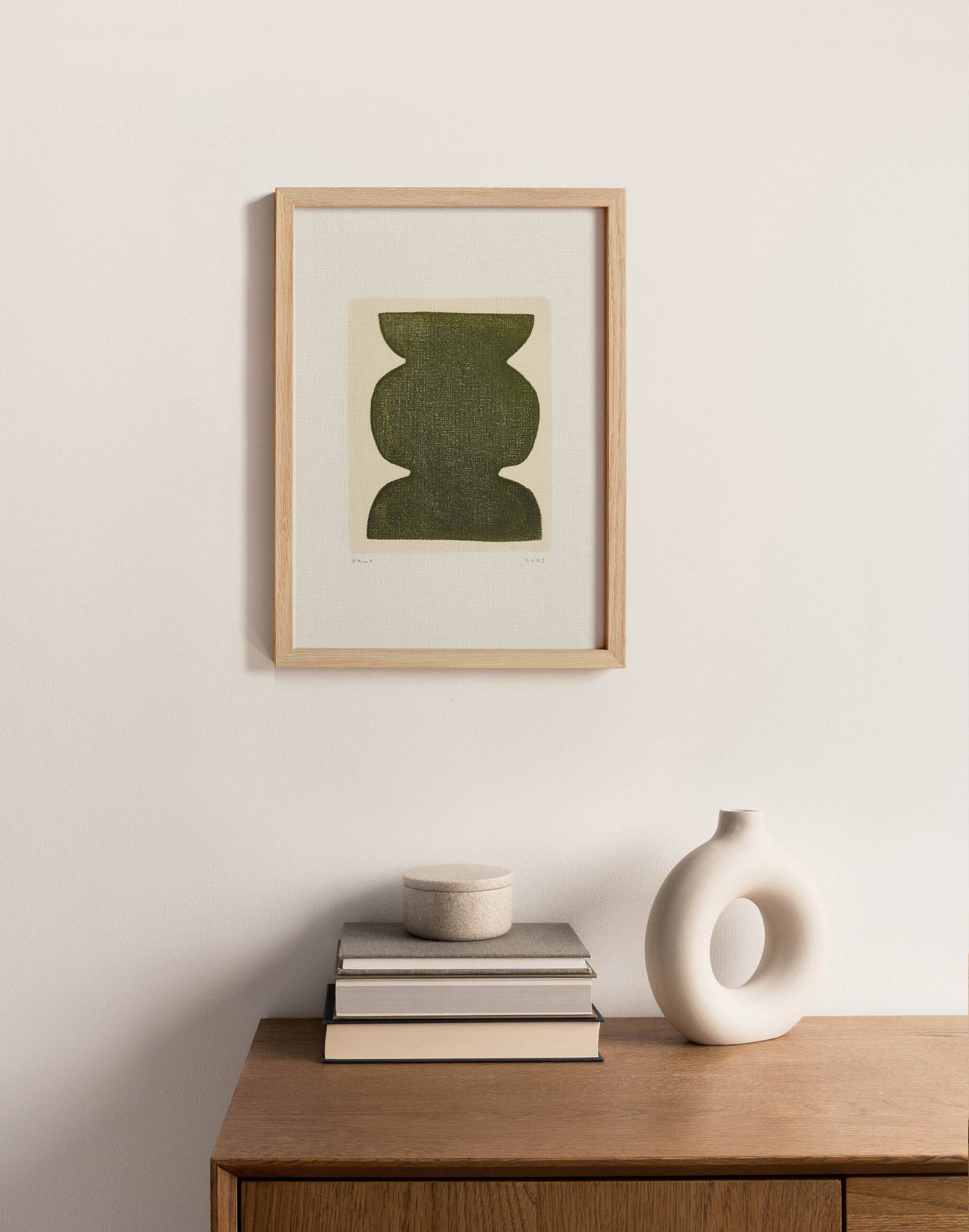 painting on paper - abstract illustration signed eawy