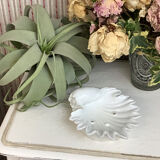 White glazed ceramic handmade soap holder