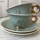 Lunch duo Digoin Sarreguemines Toi & Moi vert sage 50s