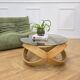 Vintage round wooden coffee table