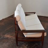 Reupholstered Mid Century High Back Sofa
