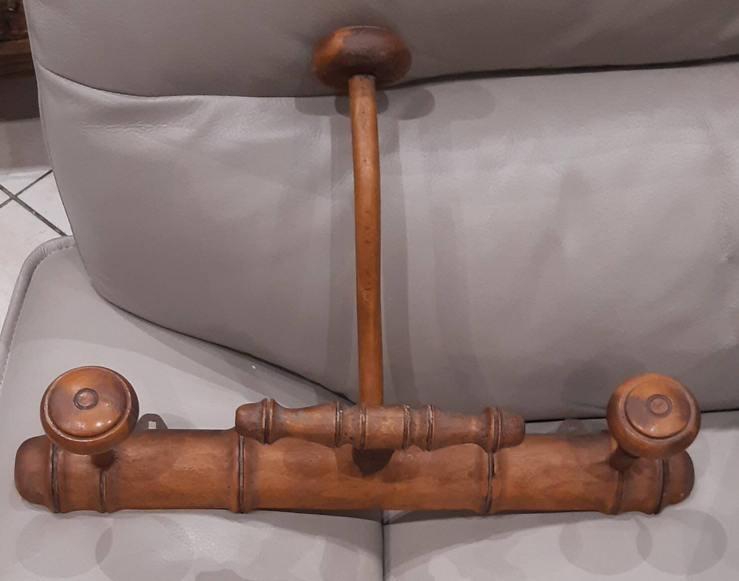 Antique wooden wall coat rack